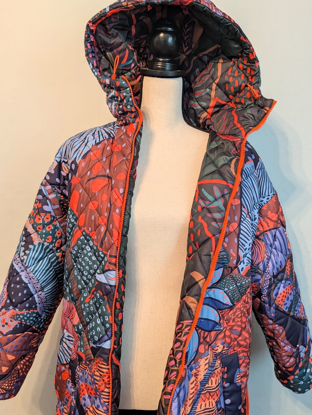 Farm Rio Reversable Hooded Parachute Coat in Multicolor - Picture 8 of 8